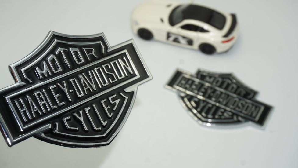 DK Motor Harley Davidson Depo Yanı Krom Metal Logo 11 cm