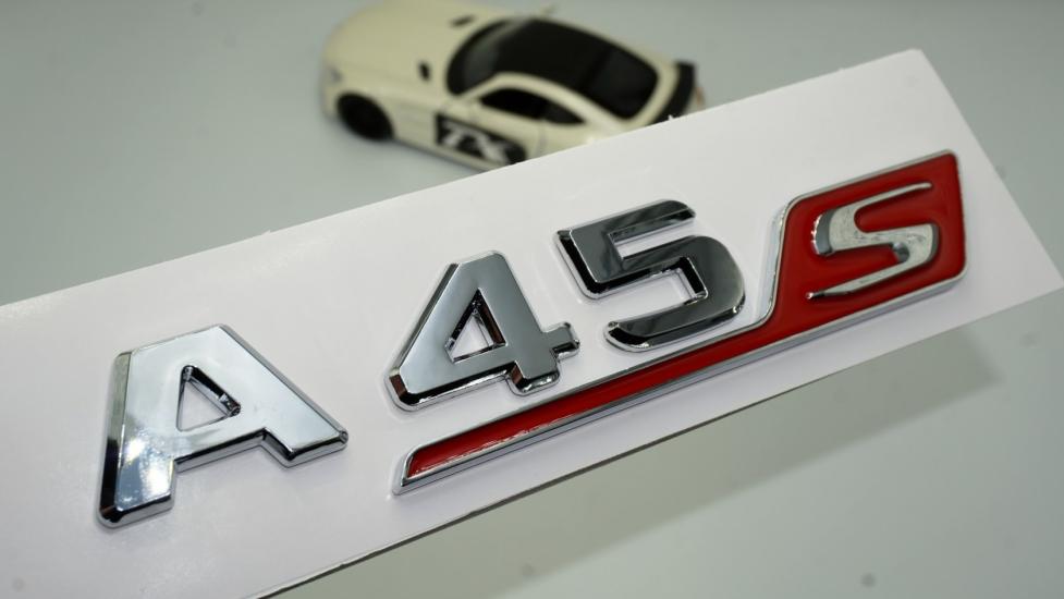 DK Benz A 45S Bagaj Krom Kırmızı ABS 3M 3D Yazı Logo