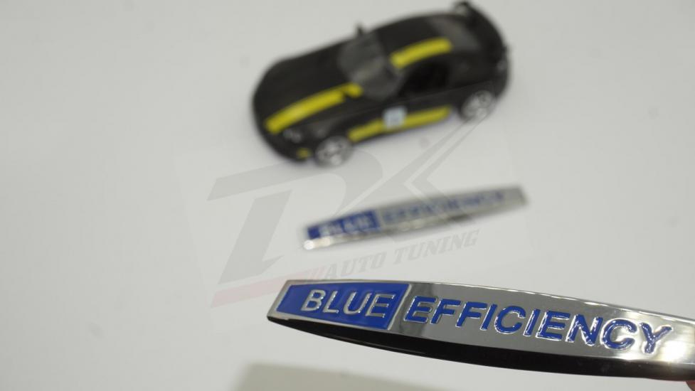 Blue Efficiency Logo Yan Çamurluk 3M 3D Krom Metal Logo Arma