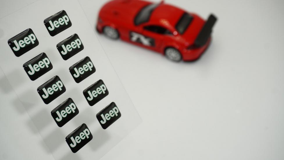 Jeep Logo 3D Cam Açma Torpido Konsol Ayna Çıkartma Seti
