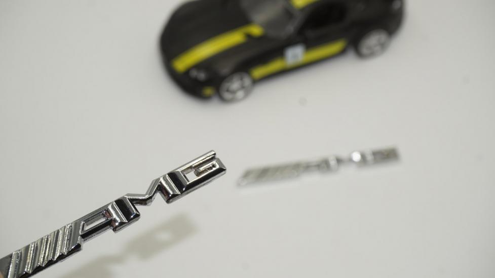Mercedes Benz AMG Logo 3M 3D Çamurluk Yanı Yazı Logo Krom Metal New Style