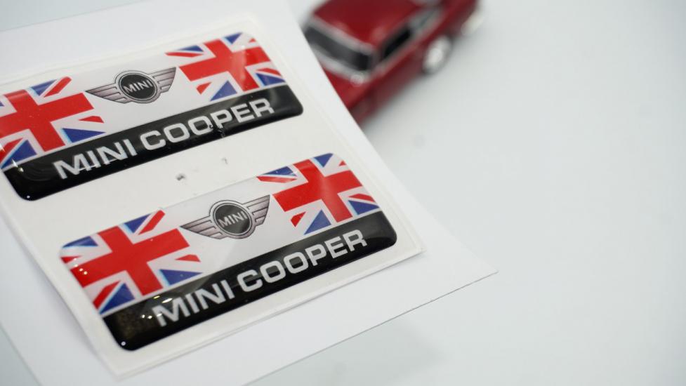Mini Cooper Wings English Flag Logo Damla Silikon Grup Sticker