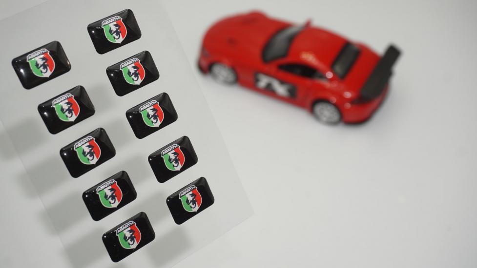 Abarth Logo 3D Cam Açma Torpido Konsol Ayna Çıkartma Seti