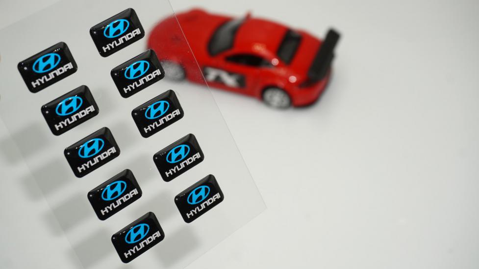 Hyundai Logo 3D Cam Açma Torpido Konsol Ayna Çıkartma Seti