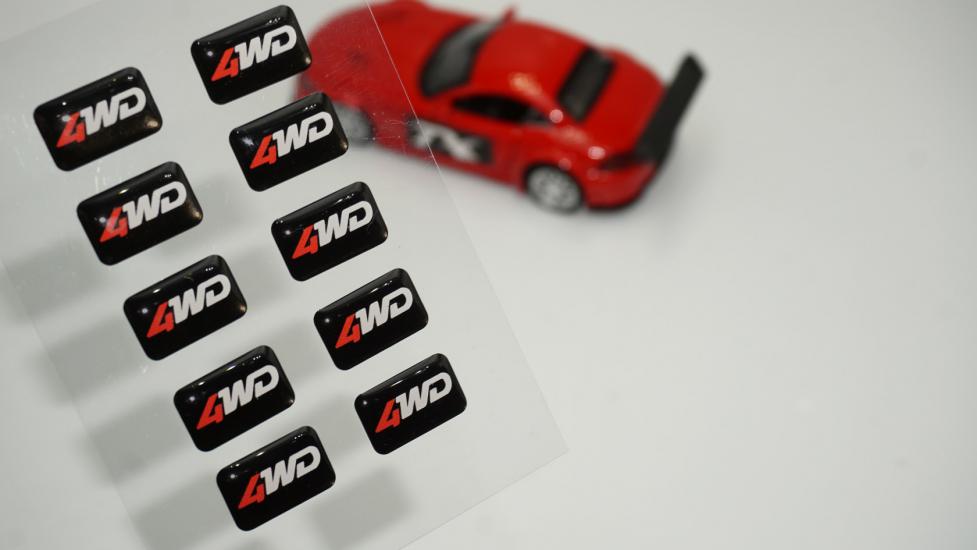 Arazi Off Road Suv 4WD Logo 3D Cam Açma Torpido Konsol Ayna Çıkartma Seti