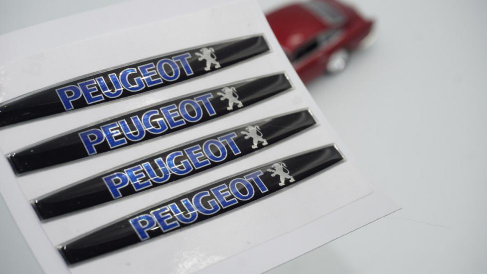 Peugeot Logo Kapı Kolu 4 Lü Damla Desen Sticker Set