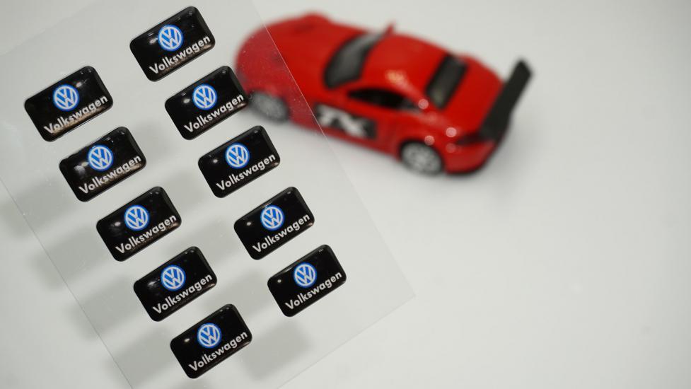 Volkswagen Logo 3D Cam Açma Torpido Konsol Ayna Çıkartma Seti