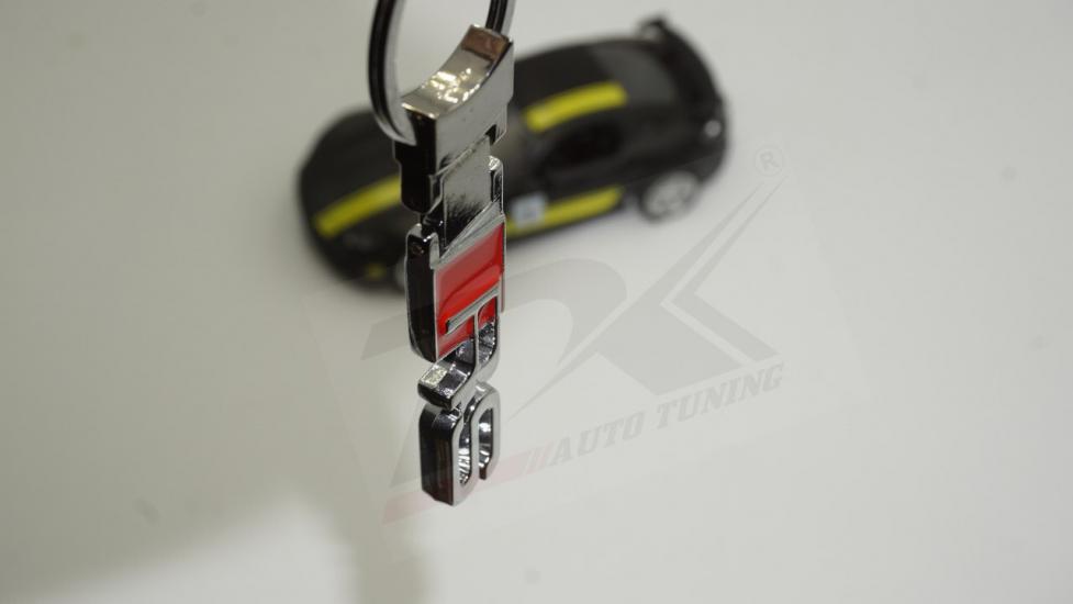 Audi RS Logo Çift Yön Krom Metal Stil Anahtarlık