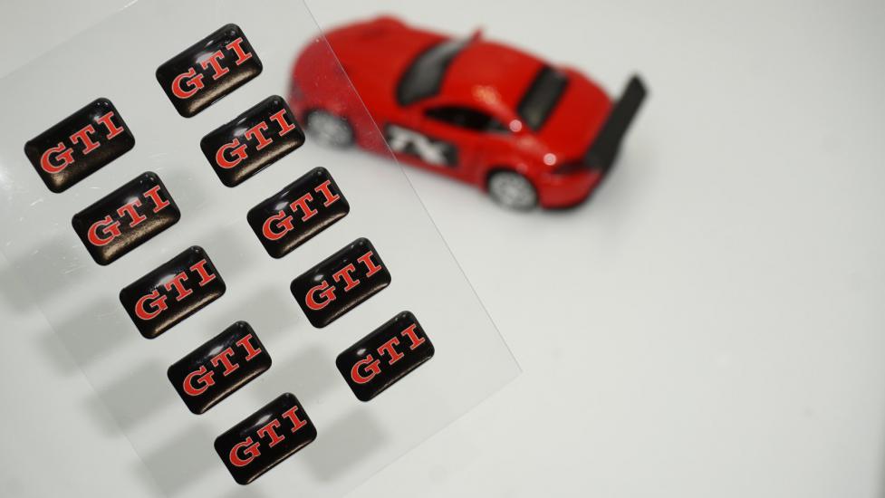 Volkswagen GTi Logo 3D Cam Açma Torpido Konsol Ayna Çıkartma Seti
