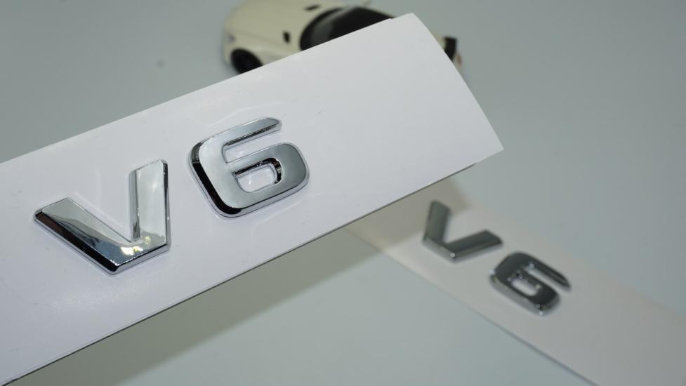 DK Tuning V6 Çamurluk Yanı Krom ABS 3M 3D Yazı Logo Seti Benz İle Uyumlu