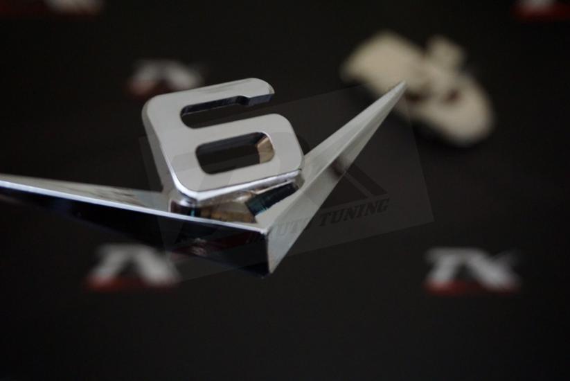 V6 3M 3D Çamurluk Yanı Krom Metal Yazı Logo Seti