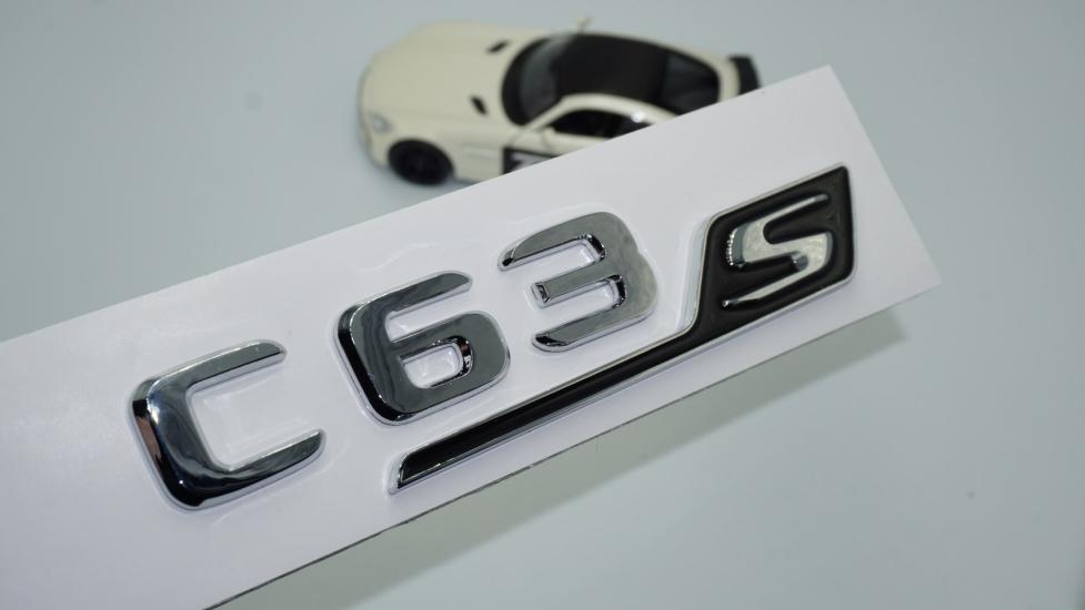 DK Tuning C 63S Bagaj Krom Siyah ABS 3M 3D Yazı Logo Benz İle Uyumlu