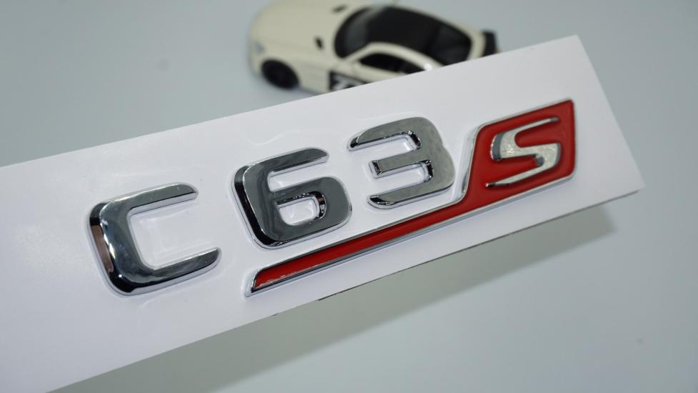 DK Tuning C 63S Bagaj Krom Kırmızı ABS 3M 3D Yazı Logo Benz İle Uyumlu