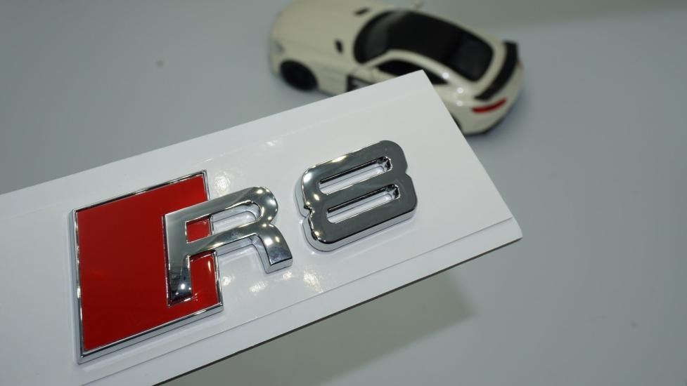 DK Tuning R8 Bagaj Krom ABS Yazı Logo Amblem Audi İle Uyumlu