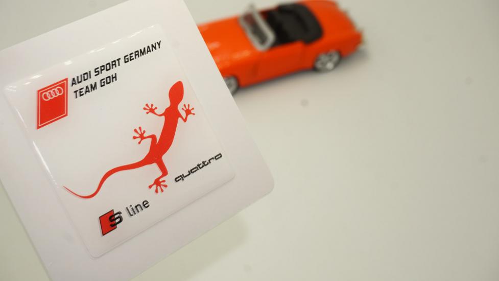 Audi S Line Quattro Gecko Logo Damla Silikon Plaka Logo Arma Amblem Yeni Stil
