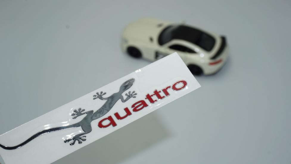 DK Tuning Audi Quattro Gecko Logo Alüminyum Torpido Ayna Cam Sticker