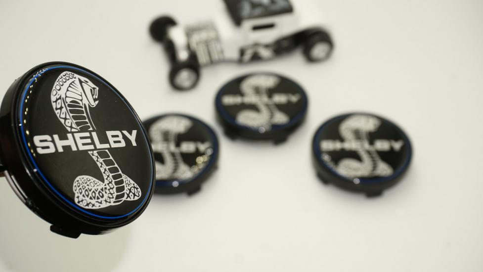 Ford Mustang Shelby Kobra Logo Jant Göbeği Kapak Seti 60mm