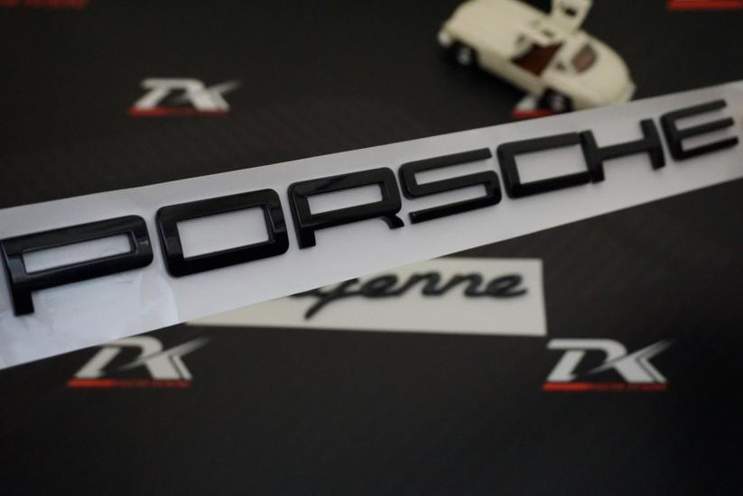 Porsche Cayenne Bagaj 3M 3D ABS Yazı Logo Siyah Amblem Seti