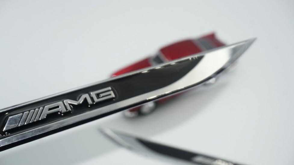 Mercedes Benz AMG Logo Çamurluk Yanı Krom Metal Bıçak Logo