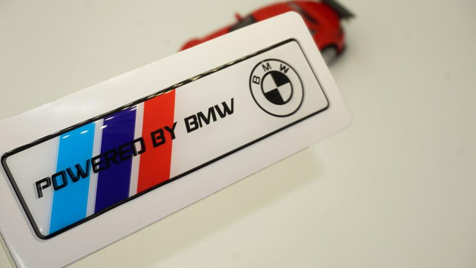Bmw M Powered By Logo Motor Kapağı Damla Silikon Plaka Logo Arma Amblem Yeni Stil