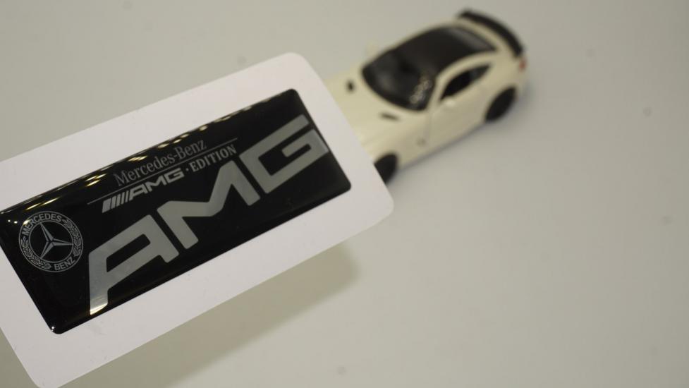 Mercedes Benz AMG Edition Logo Metalize Damla Silikon Plaka Logo Arma Amblem Yeni Stil