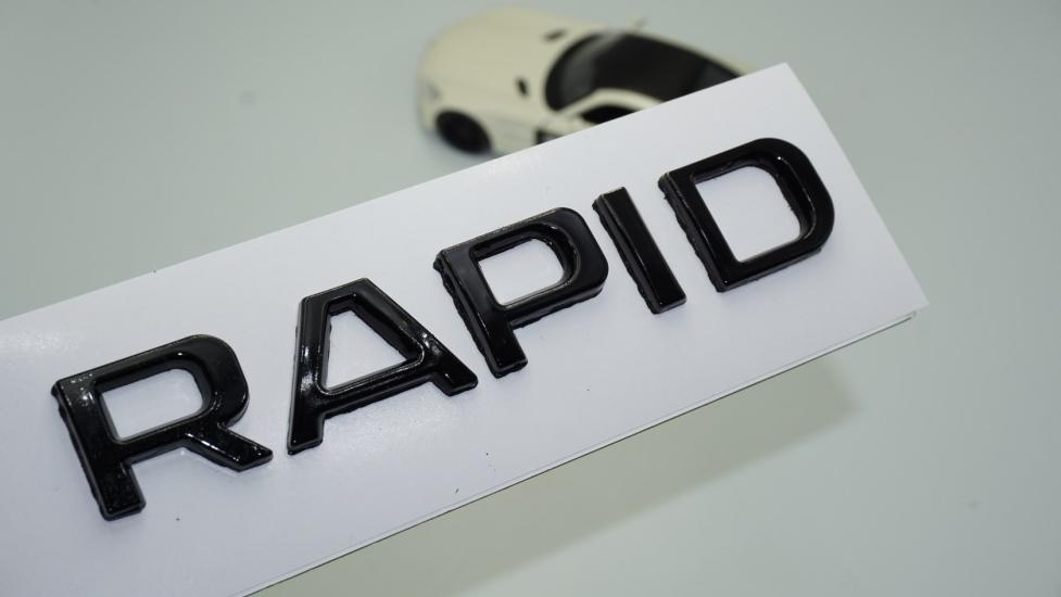 DK Tuning Skoda Rapid Siyah ABS 3M 3D Bagaj Yazı Logo