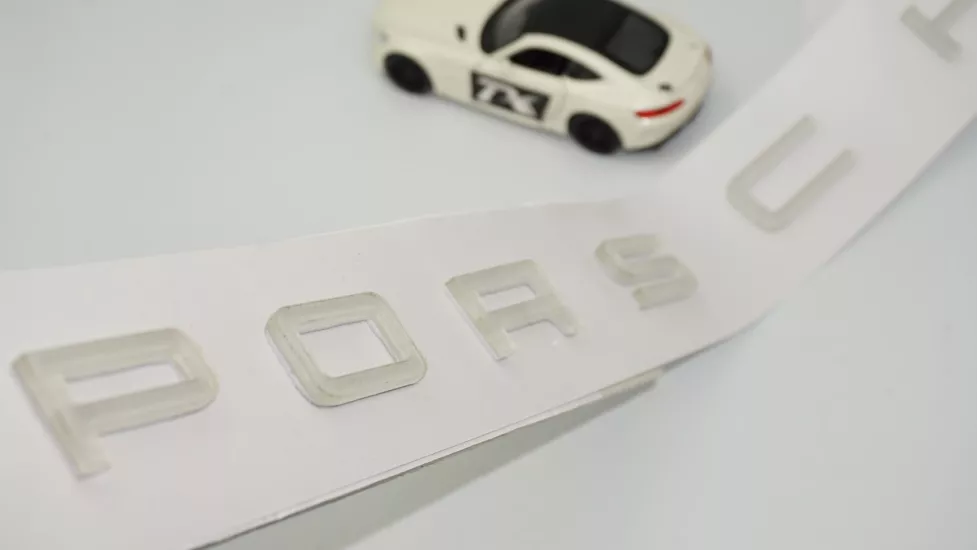 DK Tuning Porsche Bagaj Şeffaf Renk Yazı Logo Arma