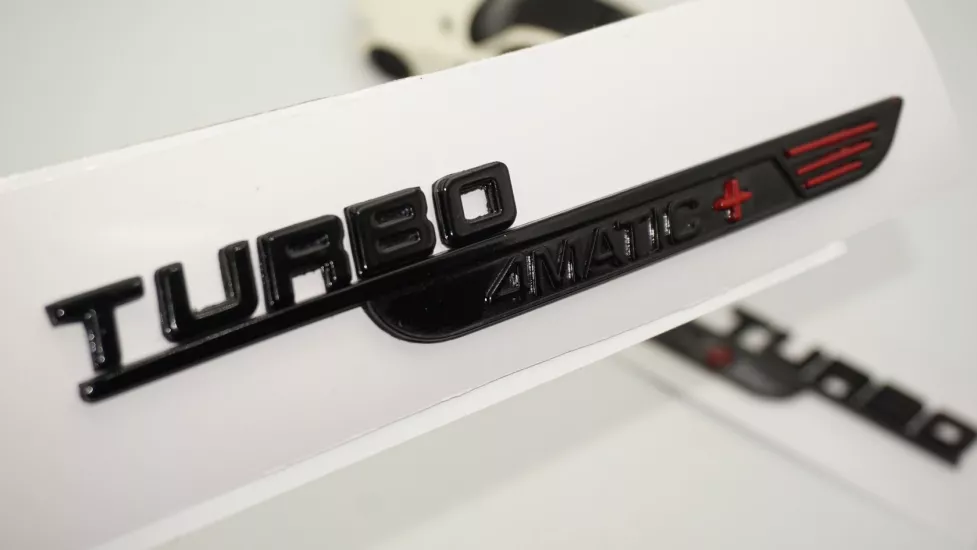 DK Tuning Turbo 4 Matic+ Plus Siyah Çamurluk Yanı Logo Benz İle Uyumlu