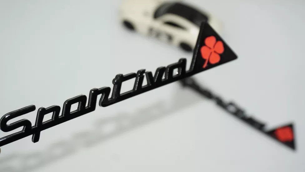 DK Tuning Alfa Romeo Sportiva Yonca Siyah Kırmızı Logo Amblem Arma Seti